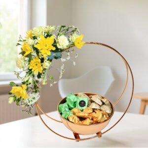 golden basket gift – flowers & assorted belgian chocolates