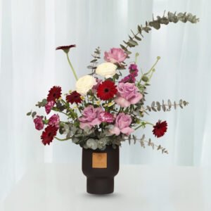 elegant harmony in black ceramic vase