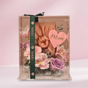 premium personalized mom gift with flowers & acrylic display