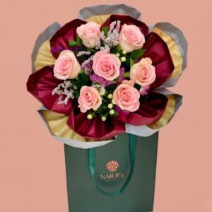 pink serenity bag bouquet