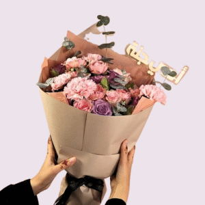 luxury pink and purple bloom bouquet