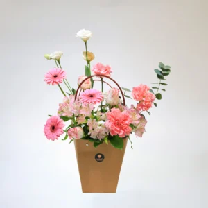 bright pink gerbera & carnation floral display